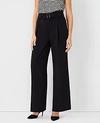 Ann Taylor The Belted Wide Leg Pant In Black