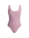 Karla Colletto Swim Ines Scallop-neck One-piece Swimsuit In Dusty Pink