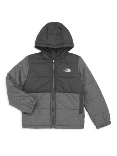 The North Face Little Kid's Reversible Hooded Jacket In Asphalt Grey Heather