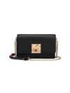 Christian Louboutin Carasky Leather Clutch In Black Gold