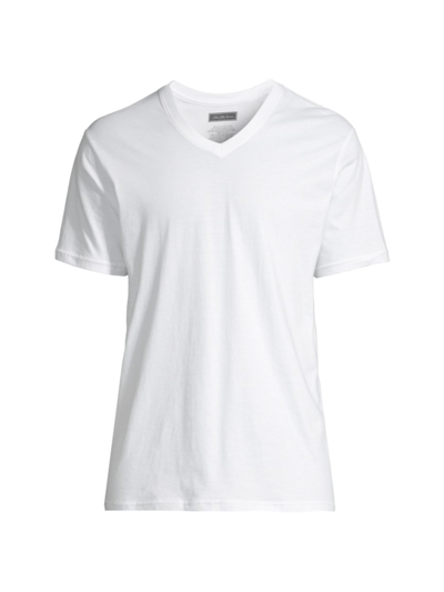 Saks Fifth Avenue Collection 3-pack V-neck Pima Cotton T-shirts In White