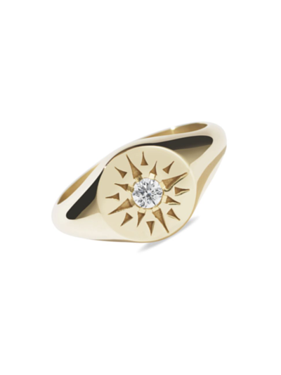 Meadowlark Women's Delphi Ursa Gold-plated & Diamond Signet Ring