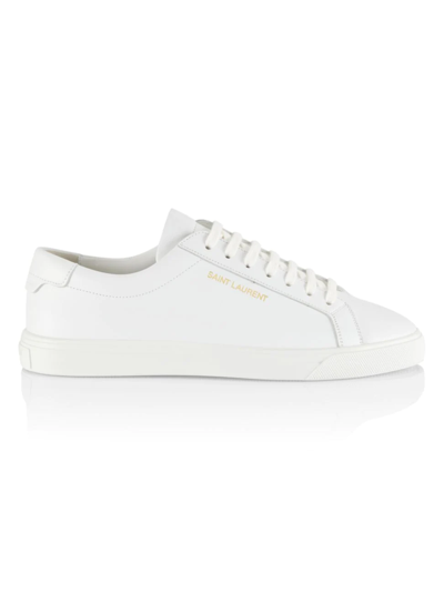 Saint Laurent Andy Low-top Leather Sneakers In White