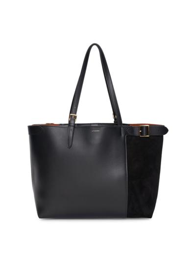 Altuzarra Play Mixed Leather Buckle Tote Bag In 黑色