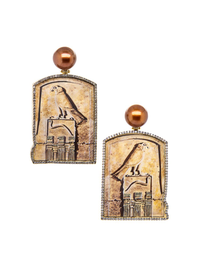 Silvia Furmanovich Women's Egypt Miniature Painting18k Yellow Gold & Diamond Earrings