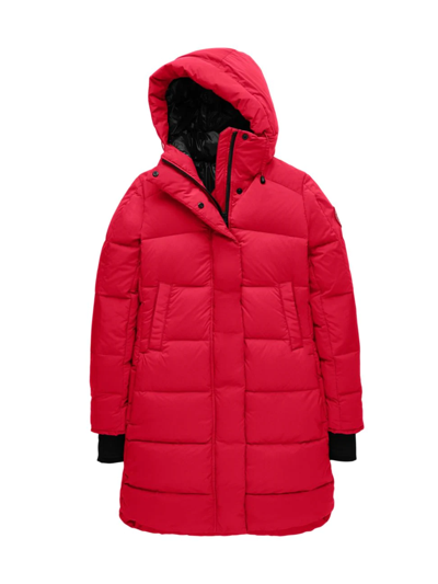 Canada Goose Alliston Packable Mid-length Down Coat In Red