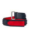 Christian Louboutin Men's Loubi Spiked Leather Belt In Navy/loubinavy Ma