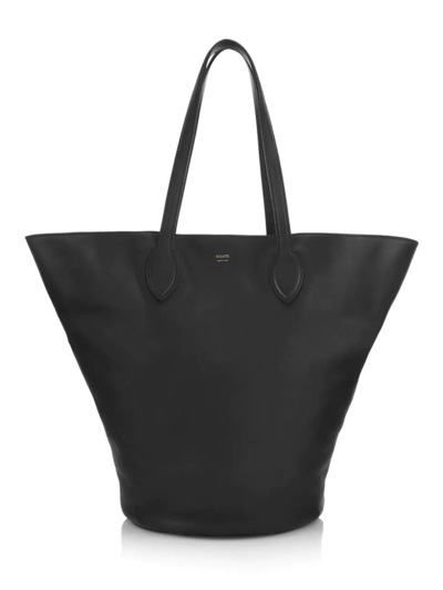 Khaite Osa Circle Leather Tote Bag In Black