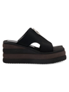 Stella Mccartney Stretch Scuba Zip Slide Sandals In Black