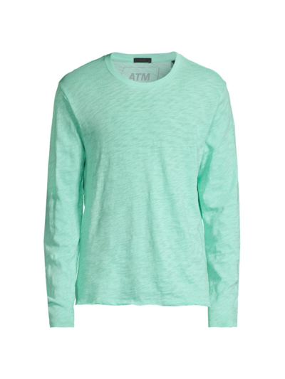 Atm Anthony Thomas Melillo Distressed Long Sleeve T-shirt In Aqua