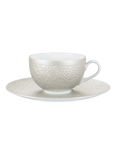 Raynaud Minéral Irisé Tea Cup Saucer In Pearl Grey