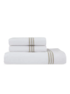 Downtown Company Madison Embroidered Pillowcases In White Taupe