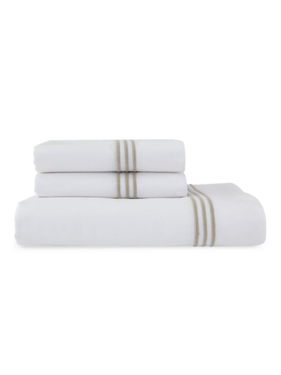 Downtown Company Madison Embroidered Pillowcases In White Taupe