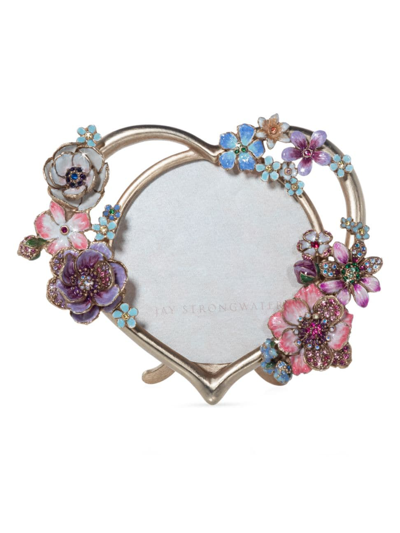 Jay Strongwater Flora & Fauna Round Bouquet Heart Photo Frame