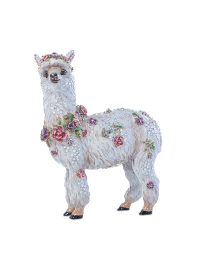 Jay Strongwater Flora & Fauna Arlo Flowery Llama Sculpture In White