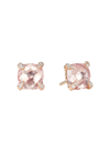 David Yurman Chatelaine Stud Earrings With Morganite And Diamonds In 18k Rose Gold, 8.5mm