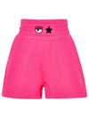 Chiara Ferragni Fuchsia Cotton Eye Star Shorts In Pink