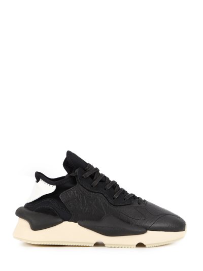 Adidas Y3 Y-3 Kaiwa Leather And Neoprene Trainers In Black
