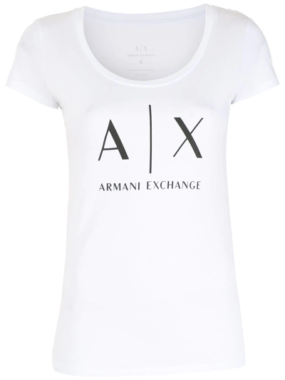 Armani Exchange Logo-print Short-sleeve T-shirt In White