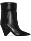 Saint Laurent Niki 85mm Cone-heel Boots In Nero