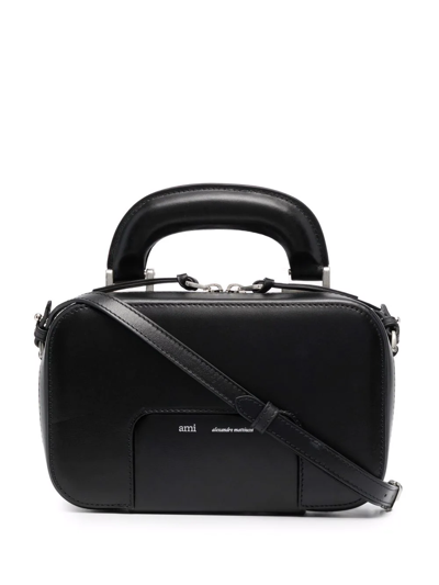 Ami Alexandre Mattiussi Case Leather Top Handle Bag In Black