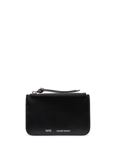 Ami Alexandre Mattiussi Logo-print Compact Wallet In Black