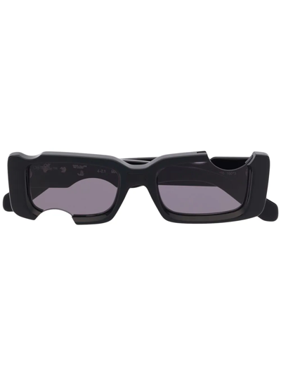 Off-white Cady Cut-out Rectangular-frame Sunglasses In Schwarz