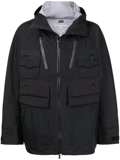 White Mountaineering Hooded Zipped Jacket In White