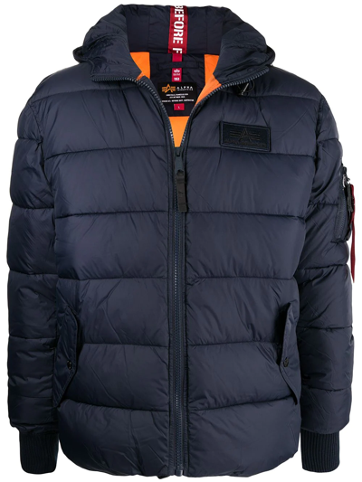 Alpha Industries Padded Logo Jacket In Schwarz