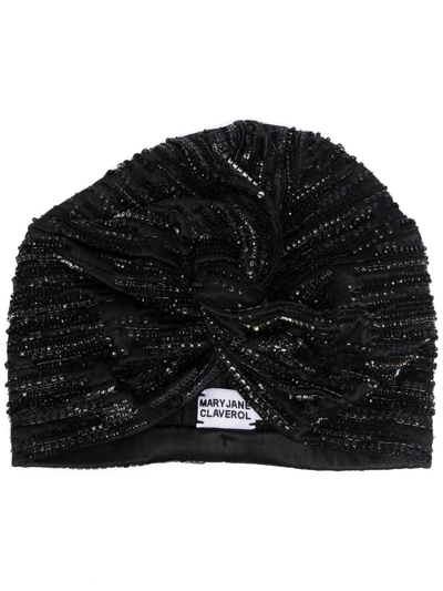 Mary Jane Claverol Sequin-embellished Cap In Schwarz