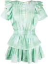 Loveshackfancy Natasha Tie-dye Cotton Minidress In Jade Mist Hand Dye