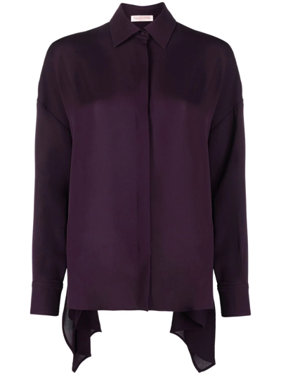 Valentino High-low Panel Shirt In Violett