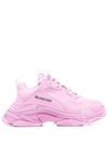 Balenciaga Triple S Faux-fur Lined Faux-leather Trainers In Rosa
