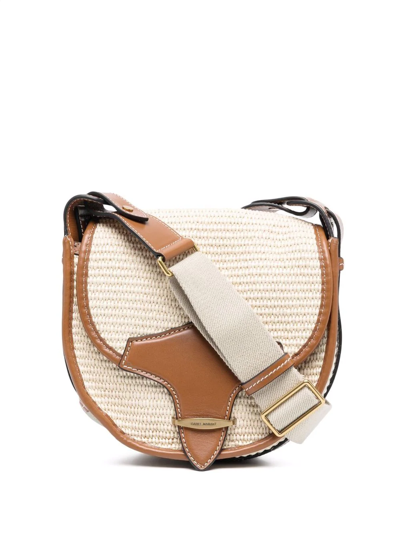 Isabel Marant Botsy Leather-trim Crossbody Bag In Orange