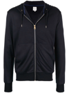Shop Paul Smith Fine-knit Zip-up Hoodie In Blau