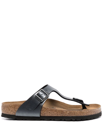 Birkenstock Buckle-detail Flat Sandals In Schwarz