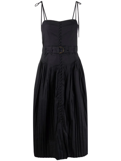 ulla johnson cosette pleated poplin midi dress NWT Ulla Johnson Cosette Pleated Poplin Midi Dress w/Pockets Pale Peach  Size 2
