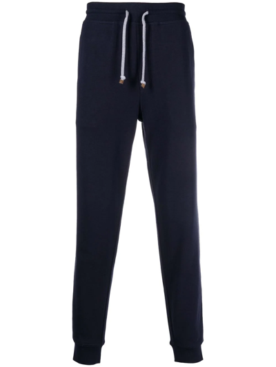 Brunello Cucinelli Drawstring Fastening Track Trousers In Blue