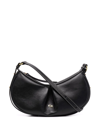 Yuzefi Bean Shoulder Bag In Black Leather In Schwarz