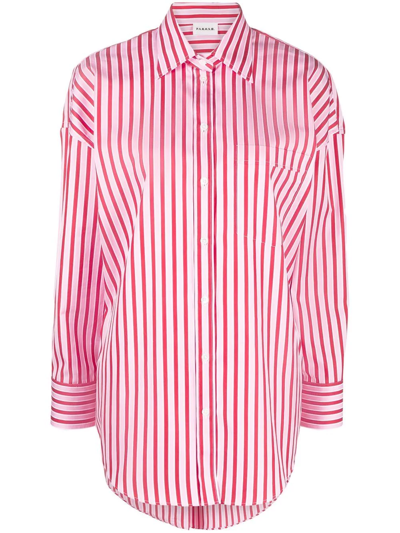 P.a.r.o.s.h Stripe-print Relaxed-fit Shirt In Red
