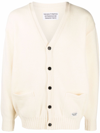 Wacko Maria Embroidered-denim Knit Cardigan In Weiss