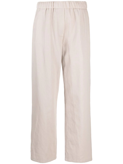 Lorena Antoniazzi High-waist Wide-leg Jeans In Nude