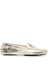 TOD'S GOMMINO CRACKLED-LEATHER LOAFERS