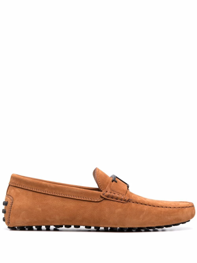 Tod's Gommino Suede Loafers In Braun