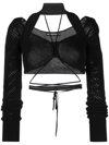 Adamo Knitted Cropped Top In Schwarz