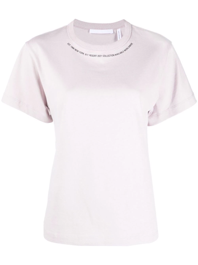 Helmut Lang Neckline Print Short Sleeved T-shirt In Pink