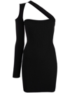 ADAMO RIBBED ASYMMETRIC MINI DRESS