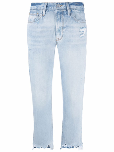 Frame Ripped-detail Denim Jeans In Blau