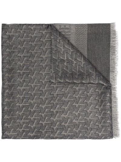 Zadig Voltaire Glenn Jacquard-logo Lurex Scarf In Grau ModeSens