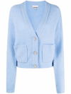 GANNI RIBBED-KNIT BUTTON-FASTENING CARDIGAN
